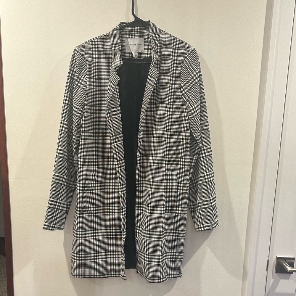 Carolina Belle Black and White Plaid Jacket